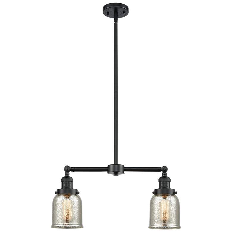 Image 1 Bell 21" Wide 2 Light Bronze Island Light w/ Silver Plated Mercury Sha