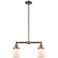 Bell 21" Wide 2 Light Copper Island Light w/ Matte White Shade