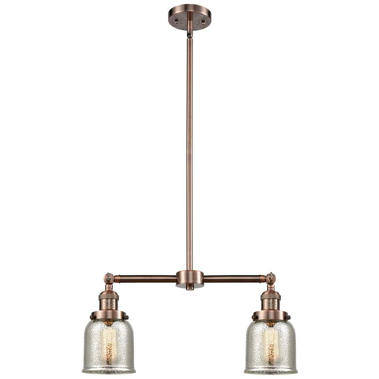 Image 1 Bell 21" Wide 2 Light Copper Island Light w/ Silver Plated Mercury Sha