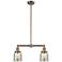 Bell 21" Wide 2 Light Copper Island Light w/ Silver Plated Mercury Sha