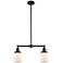 Bell 21" Wide 2 Light Matte Black Island Light w/ Matte White Shade