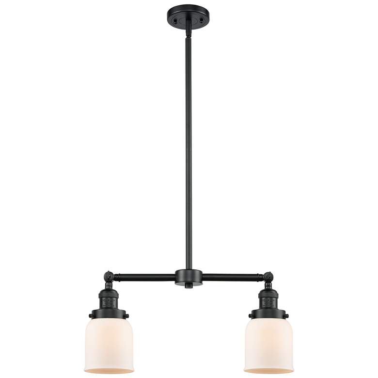 Image 1 Bell 21" Wide 2 Light Oil Rubbed Bronze Island Light w/ Matte White Sh