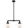 Bell 21" Wide 2 Light Oil Rubbed Bronze Island Light w/ Matte White Sh