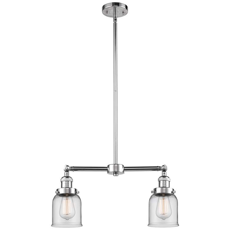 Image 1 Bell 21" Wide 2 Light Polished Chrome Island Light w/ Clear Shade