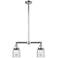 Bell 21" Wide 2 Light Polished Chrome Island Light w/ Clear Shade
