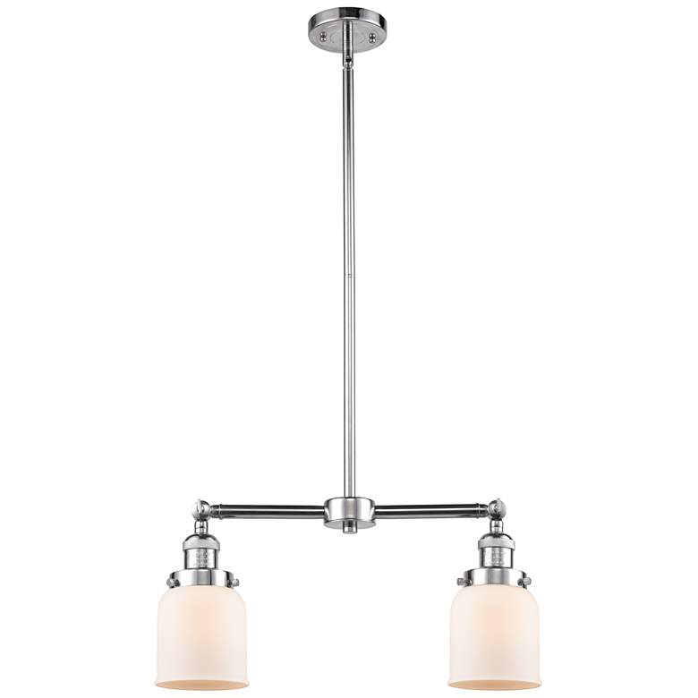Image 1 Bell 21" Wide 2 Light Polished Chrome Island Light w/ Matte White Shad