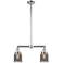 Bell 21" Wide 2 Light Polished Chrome Island Light w/ Plated Smoke Sha