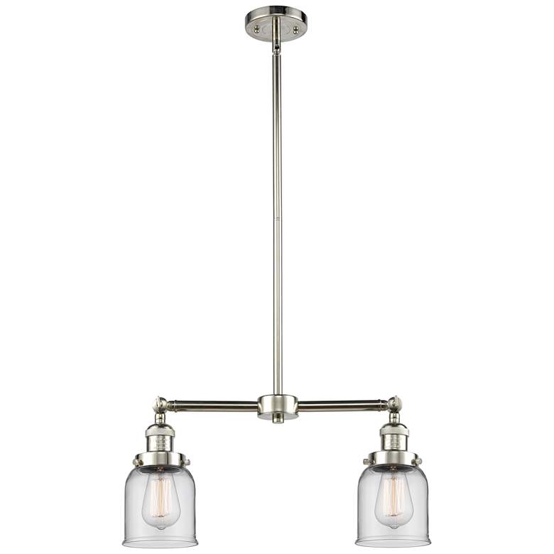 Image 1 Bell 21" Wide 2 Light Polished Nickel Island Light w/ Clear Shade