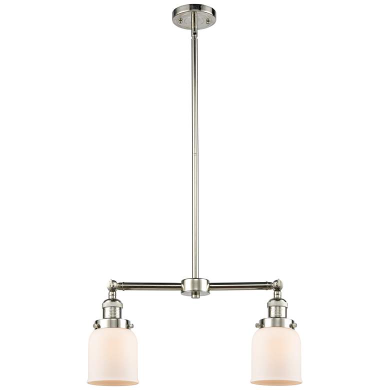 Image 1 Bell 21" Wide 2 Light Polished Nickel Island Light w/ Matte White Shad