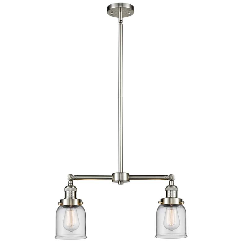 Image 1 Bell 21" Wide Brushed Satin Nickel 2-Light Island Pendant