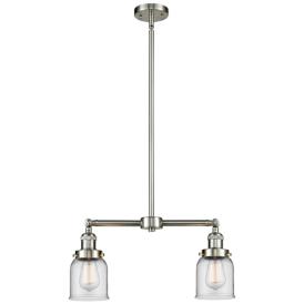 Bell 21" Wide Brushed Satin Nickel 2-Light Island Pendant Bell 21" Wide Brushed Satin Nickel 2-Light Island Pendant