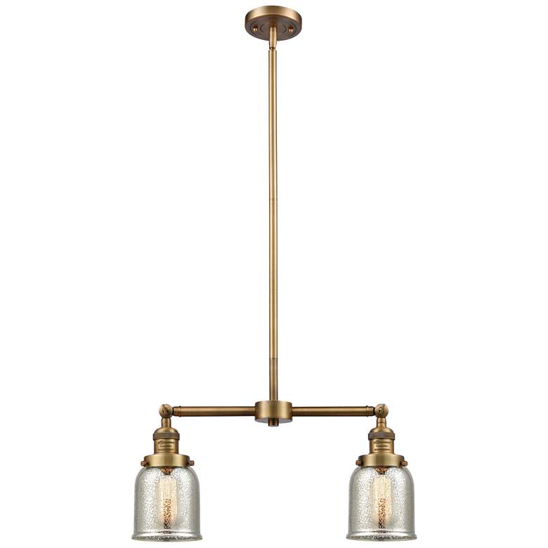 Image 1 Bell 21"W 2 Light Brushed Brass Island Light w/ Silver Plated Mercury
