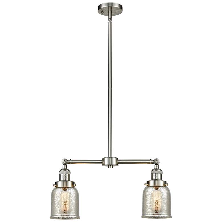Image 1 Bell 21"W 2 Light Brushed Nickel Island Light w/ Mercury Shade