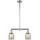 Bell 21"W 2 Light Polished Chrome Island Light w/ Mercury Shade