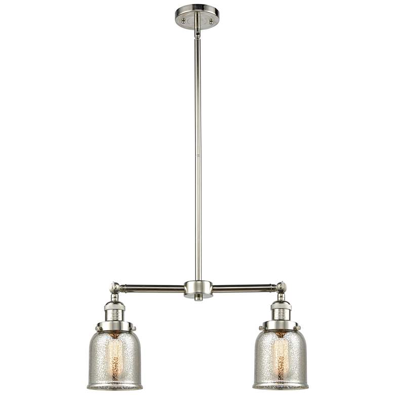 Image 1 Bell 21"W 2 Light Polished Nickel Island Light w/ Mercury Shade