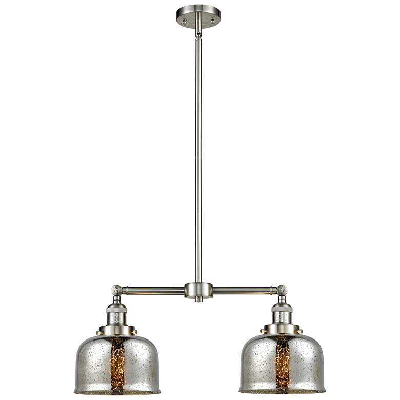 Image 1 Bell 22" Wide Satin Nickel 2-Light Island Pendant w/ Mercury