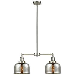 Bell 22" Wide Satin Nickel 2-Light Island Pendant w/ Mercury