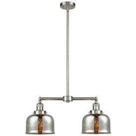 Bell 22" Wide Satin Nickel 2-Light Island Pendant w/ Mercury Bell 22" Wide Satin Nickel 2-Light Island Pendant w/ Mercury