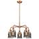 Bell 23"W 5 Light Antique Copper Stem Hung Chandelier w/ Smoke Glass S