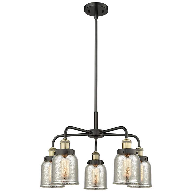 Image 1 Bell 23"W 5 Light Black Antique Brass Stem Hung Chandelier w/ Mercury