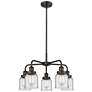 Bell 23"W 5 Light Oil Rubbed Bronze Stem Hung Chandelier w/ Clear Shad