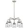 Bell 23"W 5 Light Satin Nickel Stem Hung Chandelier With Clear Glass S