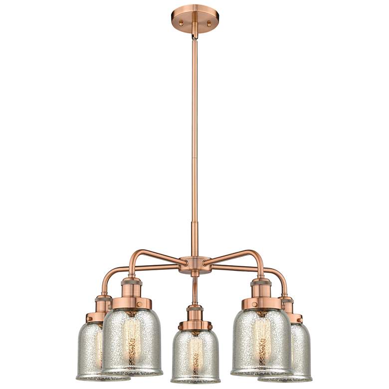 Image 1 Bell 23"W Antique Copper 5-Light Chandelier w/ Mercury Glass