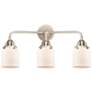 1_Bell 23"W Polished Nickel 3-Light Bath Light w/ White Shade