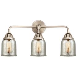 Bell 23"W Satin Nickel 3-Light Bath Light w/ Mercury Glass
