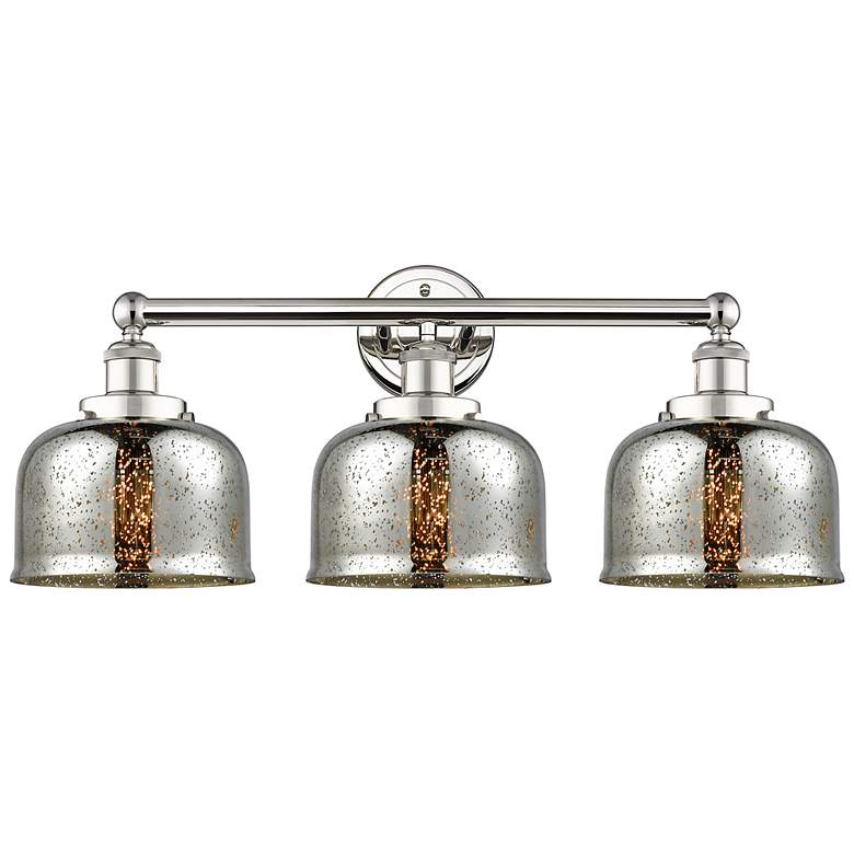 Image 1 Bell 25 3/4" Wide Polished Nickel 3-Light Vanity Bath Light