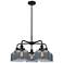 Bell 26 1/4"W Matte Black 5-Light Chandelier w/ Smoked Glass