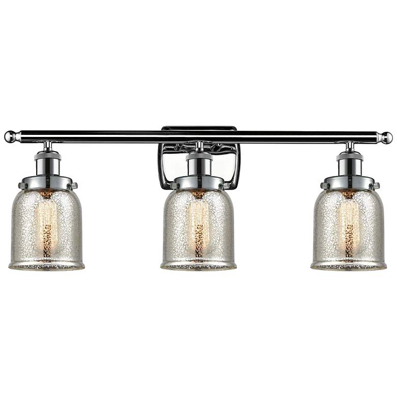 Image 1 Bell 26" Wide Chrome 3-Light Bath Light with Mercury Glass