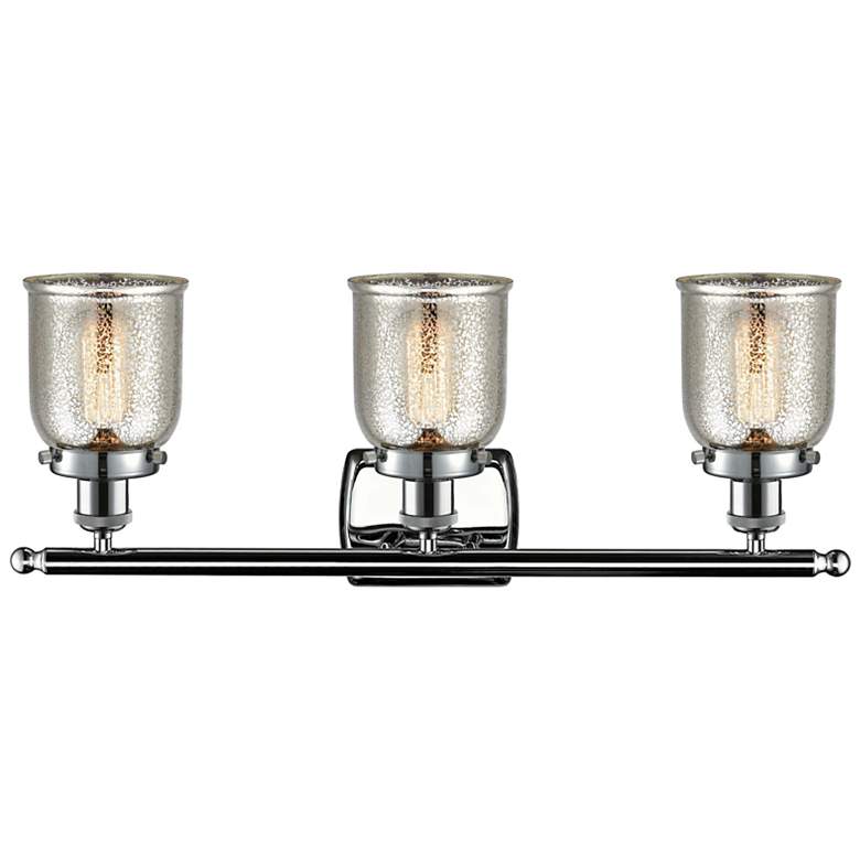Image 3 Bell 26" Wide Chrome 3-Light Bath Light with Mercury Glass more views