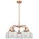 Bell 26"W 5 Light Antique Copper Stem Hung Chandelier w/ Clear Glass S
