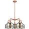 Bell 26"W 5 Light Antique Copper Stem Hung Chandelier w/ Mercury Shade
