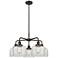Bell 26"W 5 Light Oil Rubbed Bronze Stem Hung Chandelier w/ Clear Shad
