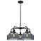 Bell 26"W 5 Light Oil Rubbed Bronze Stem Hung Chandelier w/ Smoke Shad