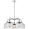 Bell 26"W 5 Light Polished Chrome Stem Hung Chandelier w/ Seedy Glass
