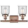 2_Bell 26"W Antique Copper 2-Light Wall Sconce w/ Clear Glass more views