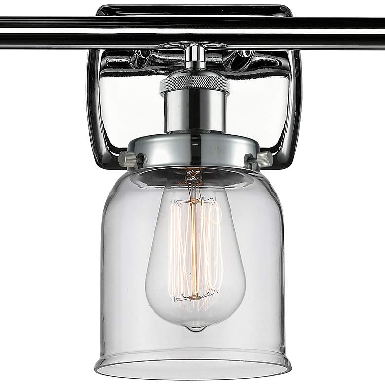 Image 2 Bell 26"W Polished Chrome 3-Light Bath Light w/ Clear Glass more views
