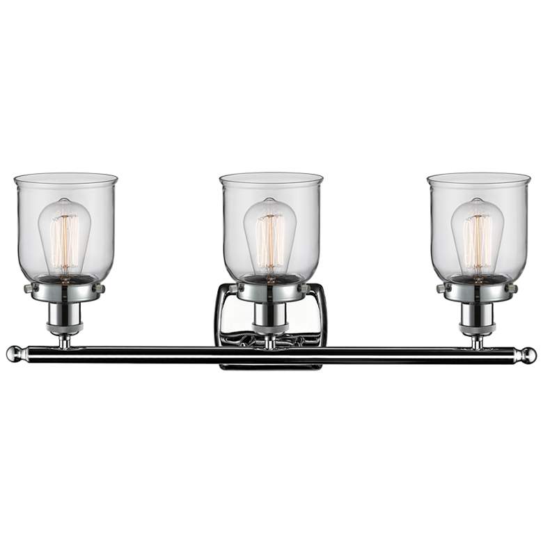 Image 3 Bell 26"W Polished Chrome 3-Light Bath Light w/ Clear Glass more views