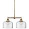 Bell 27" Wide Brass 2-Light Island Pendant w/ Clear Glass