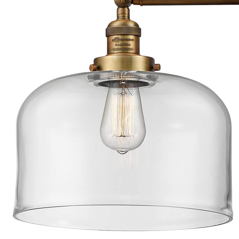 Image 2 Bell 27" Wide Brass 2-Light Island Pendant w/ Clear Glass more views
