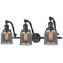 Bell 28" Wide 3 Light Bronze Bath Vanity Light w/ Plated Smoke Shade
