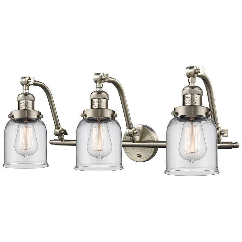 Image 1 Bell 28" Wide 3 Light Brushed Satin Nickel Bath Vanity Light w/ Clear