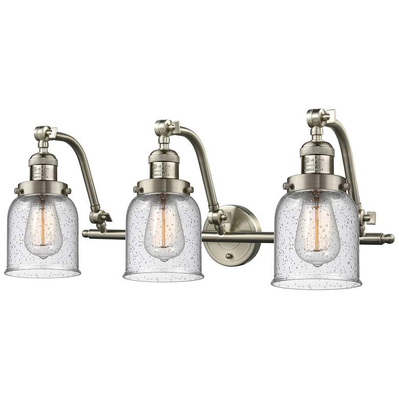 Image 1 Bell 28" Wide 3 Light Brushed Satin Nickel Bath Vanity Light w/ Seedy
