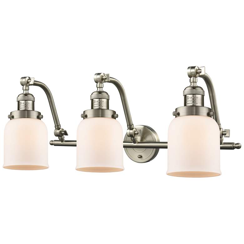 Image 1 Bell 28" Wide 3 Light Brushed Satin Nickel Bath Vanity Light w/ White