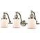 Bell 28" Wide 3 Light Brushed Satin Nickel Bath Vanity Light w/ White