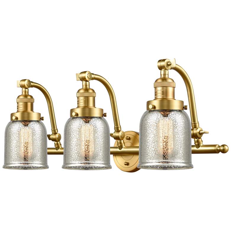Image 1 Bell 28 inch Wide 3 Light Gold Bath Vanity Light w/ Silver Plated Mercury 