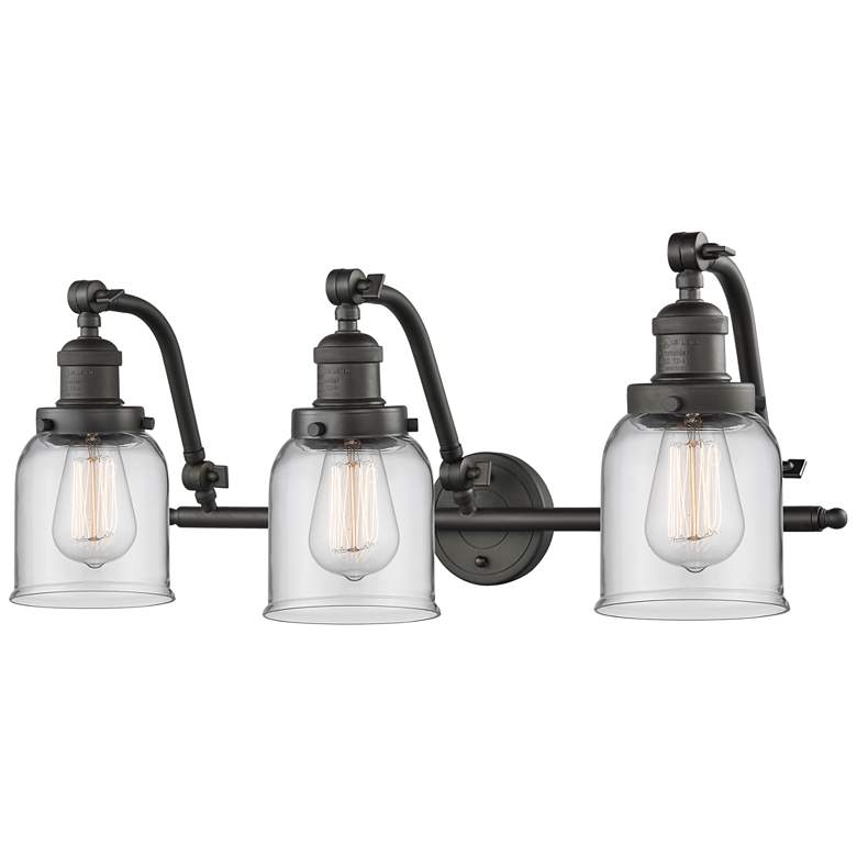 Image 1 Bell 28" Wide 3 Light Oil Rubbed Bronze Bath Vanity Light w/ Clear Sha